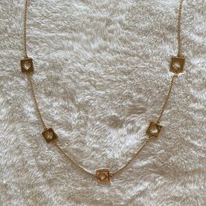 Kate Spade Gold Necklace with Square Spade Charms